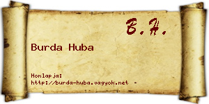 Burda Huba névjegykártya